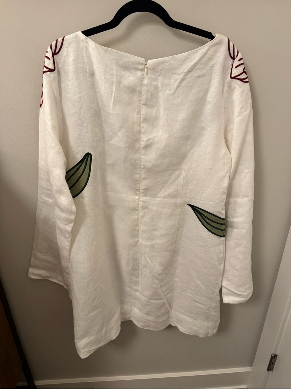Off-White Flower Long Sleeve Mini Dress - Picture 3 of 5